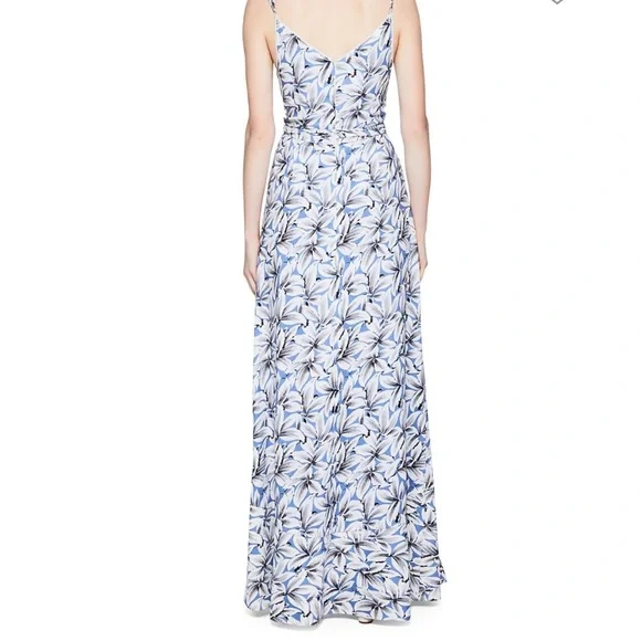 Jonathan Simkhai | Ava Floral Wrap Linen Blend Gown in Pacific Print Size 2 - Picture 11 of 12